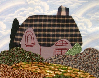 English Cottage Appliqued Quilt Block