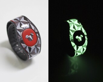Glow in the Dark MagicBand Decal | Silver Geodome MagicBand 2 Decal | RTS Ready To Ship | Fits Child & Adult Bands