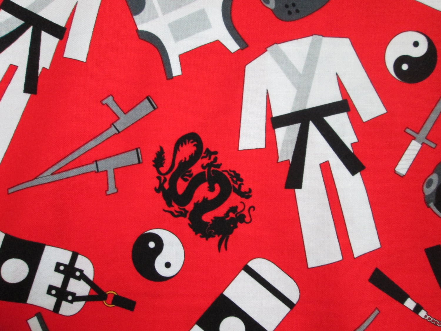 Karate Martial Arts Red Cotton Fabric Fat Quarter Or Custom Listing