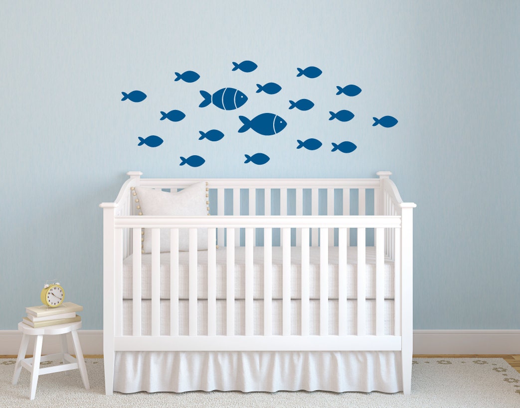 School of Fish Wall Decal Peel and Stick Decals Fish Wall