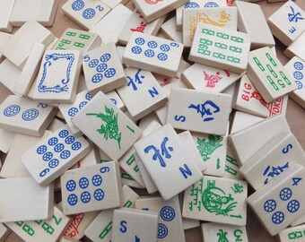 Wood Mahjong Tiles - Multi-color Wood Mahjong Tiles, Craft Mahjong Tiles
