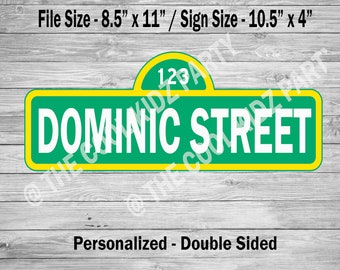 Sesame Street, Sesame Street Birthday, Sesame Street Birthday Sign, Personalized Printable - 8.5 x 11" - Double Sided