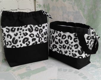 Set of 2 Sock project bag Knitting bag Knitting project bag Yarn project bag Knitters gift bag Crochet project bag Bag for knitting
