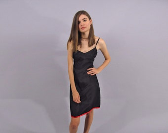 Satin Slip Dress / Vintage 90s Slip Dress / Minimalist Dress / Empire Waist Dress Δ size: sm / md
