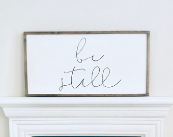 Be Still Religious Bible Verse Christian Song Custom Wooden Handmade Sign