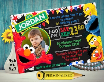 Sesame Street Invitation, Sesame Street Birthday Invitation, Sesame Street, Sesame Street Birthday Card, Sesame Street invites, Sesame.