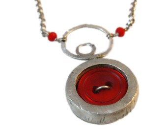 Cute as a Button Handmade Necklace