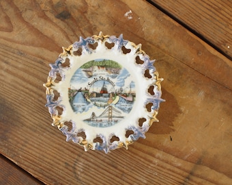 Decorative City Souvenir Plate Sault Ste Marie Michigan Wall Hanging Plate Collage Vintage Collectible Plate