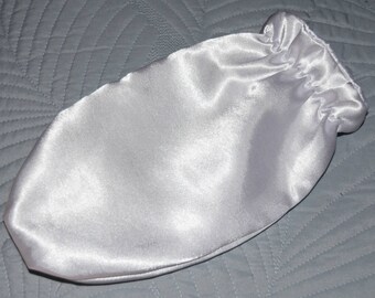 Double satin mitten in white, Sissy Lingerie