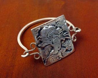 Geisha Tension Style Bracelet in Sterling Silver