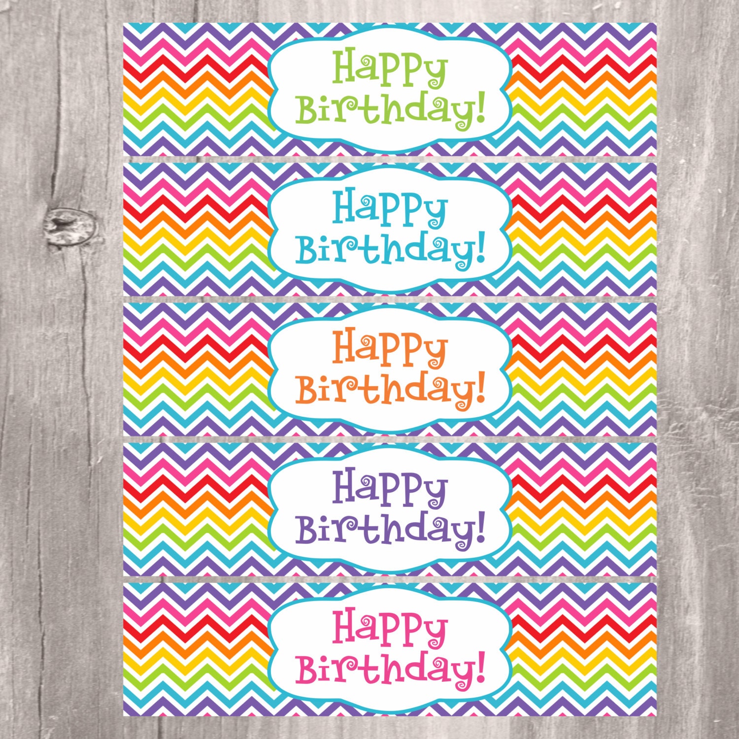 Water Bottle Label Rainbow Printable Happy Birthday Labels