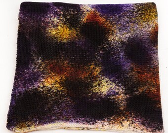 knitted pouch hand dyed yarn - warrior