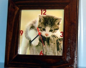 clock square to hang with your personalized picture frame