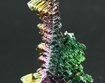 Bismuth, iridescent laboratory-grown crystals, Mineral Specimen for Sale