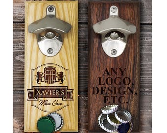 Groomsmen Wall Mounted Bottle Opener, Personalized Bottle Opener Wall Mount Magnetic, Custom Wall Mount Bottle Magnet, Beer Gifts for Men