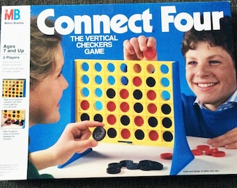 SALE Vintage Connect Four Milton Bradley 1990 100% Complete Classic Game Toy