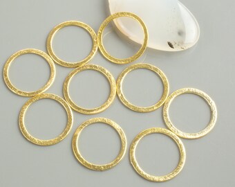 Brushed Gold Soldered Flat Rings or Silver-Plated---6 Sizes--- 15mm to 41mm