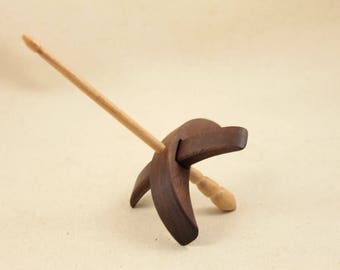 Walnut Reekalf Turkish Drop Spindle 3.5 inch arms 6 inch tall