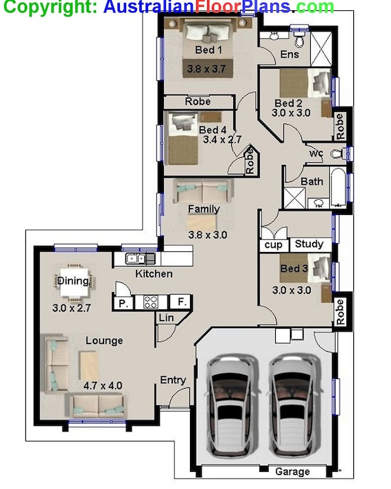 175 m2 Narrow Lot 4 Bedroom house plans Narrow Home