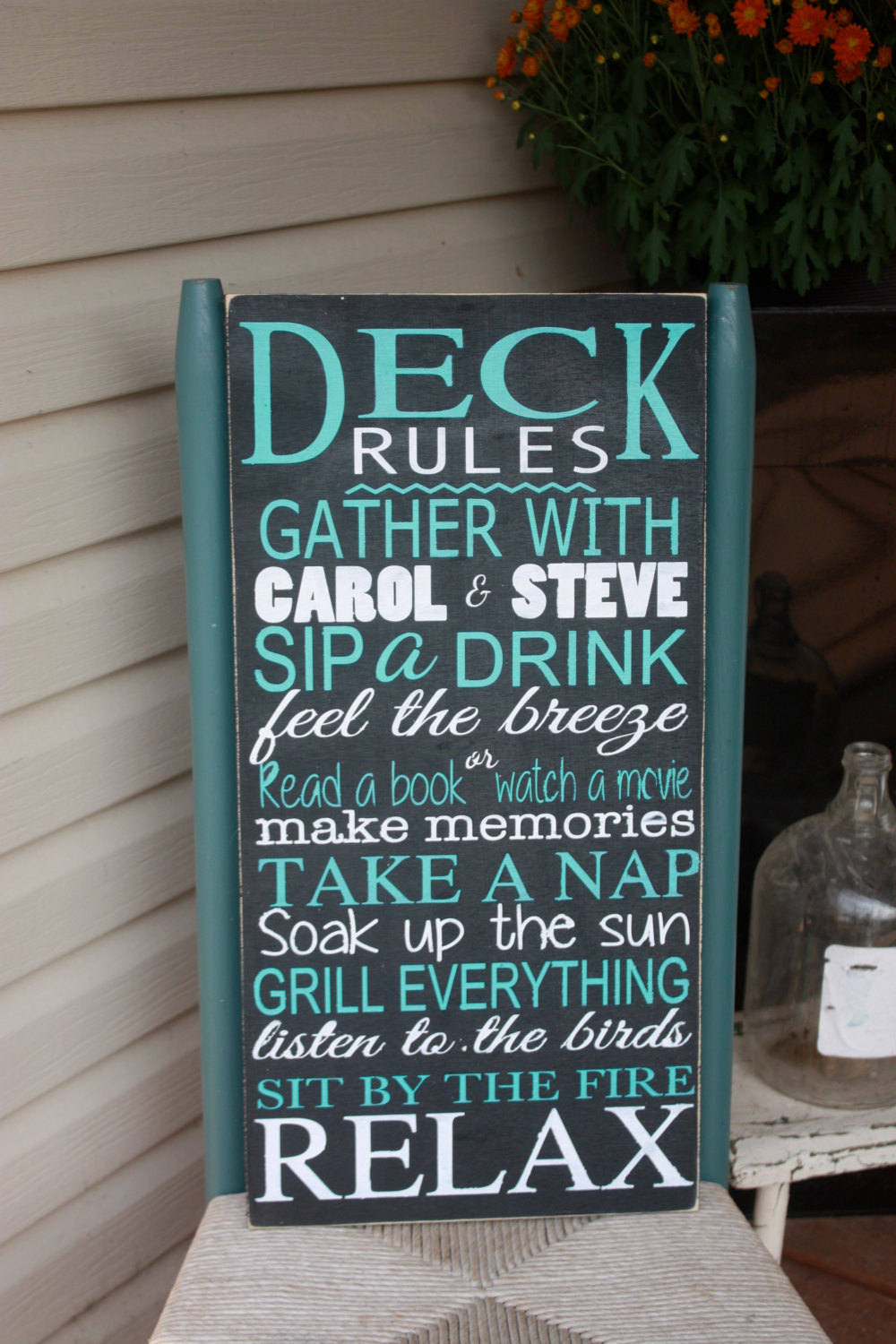 Deck Rules Sign Patio Rules Personalized Outdoor Wooden