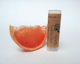 Soothing Citrus Lip Balm All Natural Organic // Cocoa Butter + Vitamin E // Gift Under 5