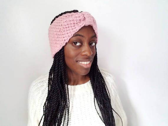 Crochet Ear Warmer - Soft Rose - Gifts for Her - Pink Fall Headband Women - Best Friend Gifts - Valentines Day Gifts for Girlfriend