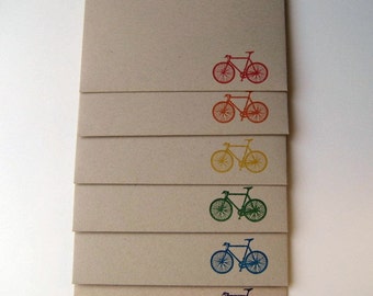 Gocco Printed Bicycle Envelopes (Rainbow 6 Pack)
