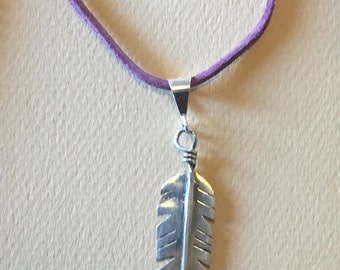 Handmade Sterling Silver Feather Pendant