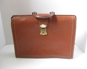 Vintage Leather Briefcase Messenger Bag