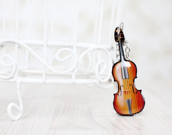 Violin necklace - Wooden necklace - Music necklace - Sheet music jewelry