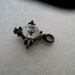 Vintage Style Antique silver patina aged mini rhinestone cross charm 4 pcs. 12x16mm