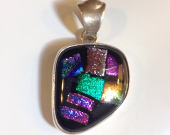 Sterling Silver Dichroic Glass Pendant