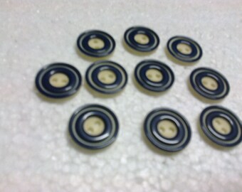 60 buttons Navy Blue and white o 1.60 cm