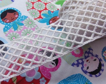 Net Tulle Lace Mesh Ivory Mesh Craft 4.5cm Wide 1yard #