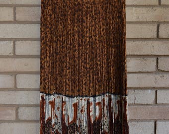 Vintage Leopard Print Giraffe Maxi Skirt