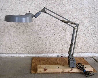 Vintage Industrial Workbench or Drafting Table Magnification Lamp. Circa 1960's.