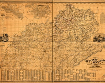 Poster, Many Sizes Available; Map Of Kentucky And Tennessee 1861 P1