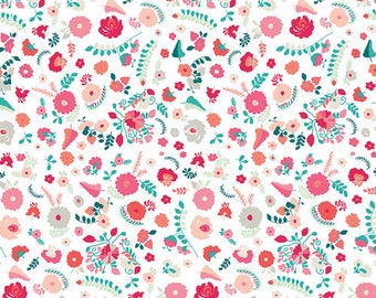 Art Gallery Fabrics ~ Recollection Bullion Fronds Carnation ~ Woven Cotton by the Yard