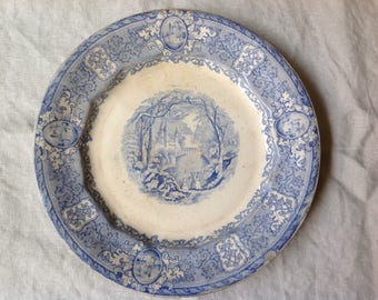 Antique Ironstone Transferware E. Challinor & Co. Panama Plate