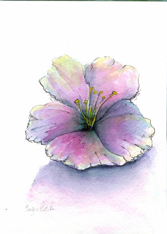 Download Items similar to Original watercolor painting -Simple ...