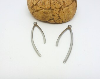 2 pendants "Inverted V" 37 stainless steel * 11.5 mm (USAI08)