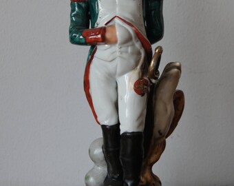 Porcelain Figurine Statue of Napoleon Bonaparte Vintage Porcelain Handpainted