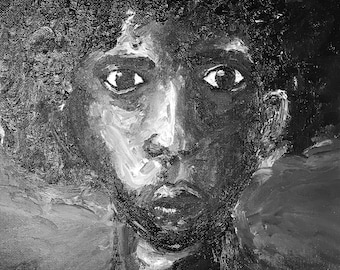 Black and white oil painting