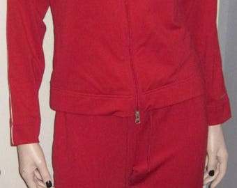 ladies red jogging suit