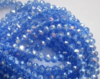 30 blue glass beads faceted to reflect 5-6 mm (59)