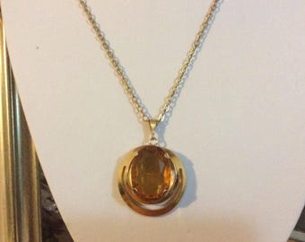 Vintage Topaz glass pendant