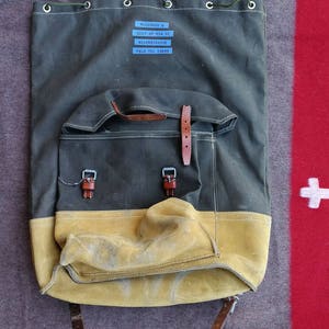 Pioneer Backpack Canvas leather of the Swiss Army stock of 1972-Deadstock Swiss Army