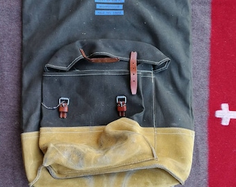 Pioneer Backpack Canvas leather of the Swiss Army stock of 1972-Deadstock Swiss Army