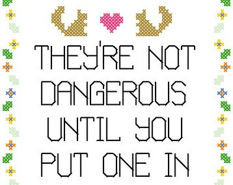 Subversive Cross Stitch PDF pattern: Squirrels Are Like Cigarettes...