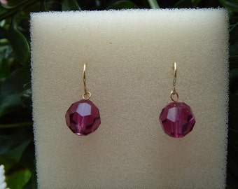 Sparkling earrings in gold 585 (14 K) with Crystal!